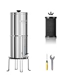 Purewell 4-Stufiges Schwerkraft-Ultrafiltrations-Wassersystem, EU 98/37/EC-Zertifiziert, 304 Edelstahl Arbeitsplatten System mit 1 Elementen und Halterungen, Reduziert Fluorid und Chlor 3,8 Litres