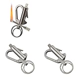 2PC Feuerzeug mit permanentem Streichholz und Infinity Funktion, mit Multitool Schlüsselanhänger Flaschenöffner, wiederverwendbares, wasserdichtes Streichholz, für Outdoor Camping (Silber)