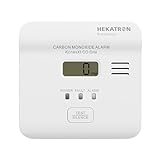 Hekatron KonexXt CO One – Kohlenmonoxid Melder – 10 Jahre Lebensdauer – CO Melder mit Display und Test-Alarm-Taste