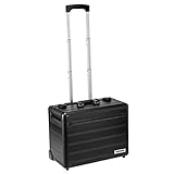 anndora Business Trolley Pilotenkoffer Laptopfach TSA Schlösser Aluminium Oberfläche Schwarz