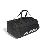 adidas Unisex Essentials 3-Stripes Duffel Bag, Black/White, M