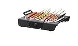 Slabo elektrischer Tischgrill BBQ Grill Balkongrill Partygrill Elektrogrill E-Grill | regelbare Heizstufen mit Thermostat | elektrisch 2000 Watt | inkl. Grillrost & Metall-Auffangschalen - SCHWARZ