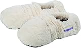 Warmies Slippies Deluxe Cream Plüsch Hausschuhe Größe M (36-40) mit herausnehmbarer Füllung