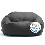 Bruni Lounge Sitzsack-Sofa in Grau – Indoor und Outdoor XXL Sitzsack-Lounge, Couch für 1-2 Personen