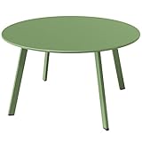 Grand patio Kaffeetisch, Outdoor Tisch, Gartentisch, Premium Stahl, Einfacher Aufbau, Beistelltisch für Outdoor, Indoor, Wohnzimmer, Büro (Salbeigrün)
