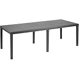 Rechteckiger ausziehbarer Gartentisch, Made in Italy, Farbe Anthrazit, Maße 150 x 72 x 90 cm (ausziehbar bis 220 cm)