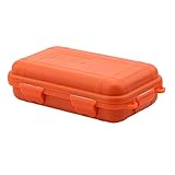 Box Wasserdicht,wasserdichte Box Klein,Tbest wasserdichte Box Klein,Survival Case,2 Farben 2 Größen Outdoor Survival Stoßfest wasserdichte Aufbewahrungsbox Versiegelter Behälterkoffer (Klein-Orange)