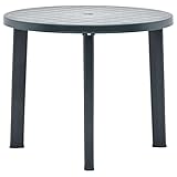vidaXL Gartentisch Witterungsbeständig Terrassentisch Balkontisch Esstisch Bistrotisch Tisch Kunststofftisch Rund Grün 89cm Kunststoff