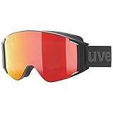 uvex g.gl 3000 TO - Skibrille für Damen und Herren - mit Wechselscheibe - vergrößertes, beschlagfreies Sichtfeld - black matt/red-lasergold lite - one size