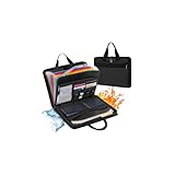 Feuerfeste Dokumententasche, Dokumentenmappe A4 mit 13 Fächern und Zahlenschloss für Wichtige Dokumente, Feuerfeste und Wasserfeste Dokumententasche für Reisepass, Quittungen, Zeugnisse-36×26.5×5.5cm