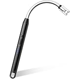 VEHHE Stabfeuerzeug – Elektrisches Feuerzeug, USB-C Wiederaufladbar mit 360° Flexiblem Hals, Windfest & Explosionssicher, Lichtbogen Feuerzeug Ohne offene Flamme & CO₂-Emissionen (Schwarz)