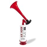 Metall Fanfare Luftdruck, Air Horn Extrem Laut, Wiederverwendbare Stadionhorn, Marine und Sport Pumpe Signalhorn (Rot)