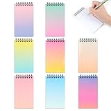 Maxmoc Spirale Notizblöcke,8 Stück Mini Notizblöcke A7,Notizblöcke Klein,Notizblöcke Liniert mit Spiralbindung für Memos Büro Schule Zuhause (Gradientenfarbe)