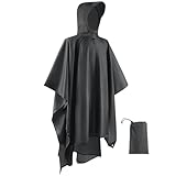 Opret Wasserdicht Regenponcho Damen Herren, Leicht Atmungsaktiv Regencape 3-in-1-Multifunktional Regenmantel Regenschutz Regen Poncho für Wandern und Camping-Grau