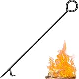 Feuerschürhaken für Kamin, 101,6 cm, robuster Kaminschürhaken, Schmiedeeiserne Stahl-Feuerstelle, Schürhaken, rostbeständig, schwarzes Finish, Feuerschürhaken, Kaminfeuerstelle Werkzeuge (40 Inc)