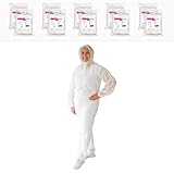 ARNOMED 10x Schutzanzug Einweg XXL, Einwegoverall, Einweganzug, Einweg Maleranzug & Lackieranzug, Staubschutzanzug, Maleroverall & Asbest Glaswolle Schutzanzug, Einmalanzug Weiß