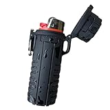 JSSELLER Wasserdichte Feuerzeugtasche passend für BIC-Standard in voller Größe in J6 – Mehrzweck-Feuerzeugtasche für Camping, Survival, Wandern und EDC, schwimmende Schutzhülle in Schwarz