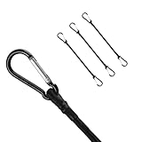 TaoTazon Spanngummi mit Karabiner, 30 cm Expander mit Karabiner, 4 Stück Expander mit Haken, Starker Spanngurte mit Haken, Gummispanner mit Haken