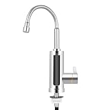 3000 W 360°Swivel Elektrische Armatur mit Durchlauferhitzer Beheizbarer, Elektrischer Küchenarmatur Sofortiger Warmwasserbereiter, für Garten Bad Wohwagen Camping Küche
