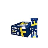 AMACX Energieriegel Fast Bar mit 40% Mandelanteil - Healthy Snack für Ausdauersportler - Power Bar mit Kohlenhydratverhältnis 2:1 - weicher Fitness-Riegel - vegane Riegel 12er Pack - Lemon