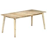 vidaXL Mangoholz Massiv Esstisch Handgefertigt Esszimmertisch Küchentisch Speisetisch Tisch Massivholztisch Holztisch Esszimmer 180x90x76cm