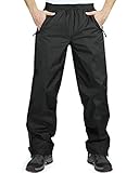 33,000ft wasserdichte Regenhose für Herren Leichte Regenhose Winddichte Outdoorhose zum Wandern Camping Golf Schwarz XL 32L
