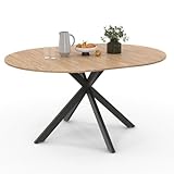 IDMarket - Esstisch, ausziehbar, rund, Alix, 4-8 Personen, Spinnenfuß, Holz und Schwarz, 110 – 150 cm