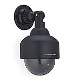 Relaxdays Kamera Dummy, blinkend, Innen- & Außenbereich, Einbrecher Abschreckung, Überwachungskamera Attrappe, schwarz, 1 Stück