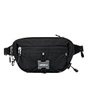 WATERFLY Bauchtasche Gürteltasche Herren Damen: Klein Anti-Diebstahl Hüfttasche mit RFID Schutz Stylisch Waist Fanny Pack Sport Bumbag Hip Bag für Hundetraining Wandern Reise Laufen Outdoor Schwarz