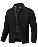 donhobo Herren Jacke Leichte Übergangsjacke Sommer Freizeit Bomberjacke Full Zip Up Outdoorjacke Frühling Herbst Windbreaker mit Reißverschlusstaschen, Schwarz, XL