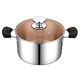 Herogo Kochtopf, 26 cm Edelstahl Topf Suppentopf mit Glasdeckel, 8 Liter Nudeltopf für alle Herdarten, Langlebig & Gesund, Spülmaschinenfest