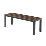 Riess Ambiente Moderne Gartenbank DESIGNO - 130cm - Dunkelbraun - schwarz Aluminium - wetterfest Outdoor Sitzbank
