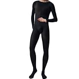 HTRUIYATY Herren Bodystocking Matte Sexy Bodysuit Loch im Rücken Männer Lange Strumpfhosen Kostüm Jumpsuit 120 DEN