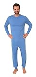 Normann Care Herren Pflegeoverall Langarm Einteiler Schlafanzug mit Reißverschluss am Rücken, Farbe:hellblau, Größe:L