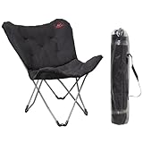 osoltus Faltsessel Butterfly Outdoor Campingsessel Soft Touch 3D f. Balkon Womo Stahl gepolstert Polyester anthrazit