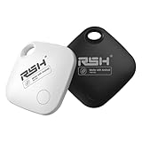 RSH Android Smart Tag - 2Pack, Schlüsselfinder Key Finder kompatibel mit Google Mein Gerät Finden APP (Android NUR), Bluetooth Key Finder für Gepäck/Taschen/Koffer/Brieftasche（Schwarz+Weiß）