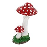 Angoily Simulierte Pilzverzierung Pilzgartendekor Drinnen Ästhetisch Gartenverzierung Aufblasbarer Pilz Figur Simulation Realistisch Statue Pfahlpilz Dekorationen Gartenpilze Miniatur Harz