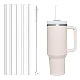 WISYOK 6 Stück Stanley Cup Strohhalm für 30 40oz, Wiederverwendbare Strohhalme, Straw Plastik, Tritan Material, BPA-Frei, 6 Klare Trinkhalme mit 1 Reinigungsbürste (30cm x 1cm)