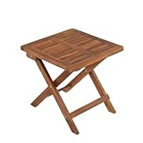 RILOOP Holz Beistelltisch Klapptisch Gartentisch Balkontisch Gartenmöbel Akazie