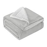 Mixibaby Hochwertige Wohndecken Kuscheldecken, extra Dicke warm Sofadecke/Couchdecke, Größe:150 cm x 200 cm, Farbe:Silber