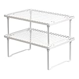 Amazon Basics Legierter Stahl Aufbewahrungsregale für die Küche, stapelbar, Weiß