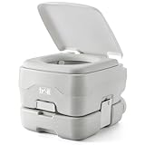 Trail Transportable Campingtoilette, Kompakte Camping Toiletten mit Spülung, Abnehmbarer Fäkalientank (10 l/20 l), Doppeldichtungs-Schieberventil Gegen Gerüche, Camping Toilette Outdoor Angeln