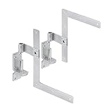 VORMANN Fensterwinkel Türwinkel Winkelband Fensterladenband Torband, verzinkt, 4-teiliges Komplettset (2 Bänder, rechte und linke Ausführung plus 2 passende Kloben)