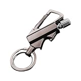 Feuerzeug mit permanentem Streichholz, Tragbares Wiederverwendbares 3-in-1 Multitool-Schlüsselanhänger-Flaschenöffner, wasserdichtes Streichholz Feuer Anlasser im Freien Notfall (Black)