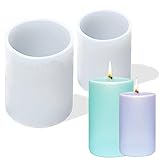 2 Stück Kerzen Gießform, Zylindrische Harzgussform, Kerzengießform Silikon Rund, DIY Silikonform, Gießformen Kerzen, Kerzenformen für die Herstellung Handgefertigte Seife, Duftkerzen