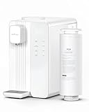 Ecoviva UV Auftisch Osmoseanlage Trinkwasser Wasserfilter, Heißwasserspender, 7-stufige Umkehrosmose Filter, 3:1 Rein zu Abfluss, TDS & Filterlebensdauer-Monitor, tragbarer Wasserreiniger
