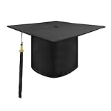 AUYAO Bachelor Hut 2025 Abschluss Hut Unisex Doktorhut Verstellbar Graduation Cap Geschenk für Abitur Studium Master Bachelor Abschluss Examen Hochschule Doktortitel Student (Schwarz, 2025 Anhänger)