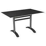 acamp Acaplan Tisch für drinnen und draußen, Aluminium | HPL, Anthrazit | Cemento Anthrazit, Rechteckig 120x80 cm