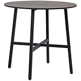 HOMCOM Esszimmertisch Esstisch Küchentisch für 4 Personen, Wohnzimmertisch im Moderndesign für Esszimmer, Küche, Stahl, Braun, 80 x 80 x 76 cm