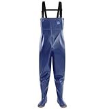 Aikelai Wathose Herren Wasserdicht mit Stiefel,3-Ply Neopren Wathose,Angelhose Herren,mit Rutschfesten Gummistiefeln,Crosswater Waders für Angeln,Bauernhöfe, Gärten(EU44)